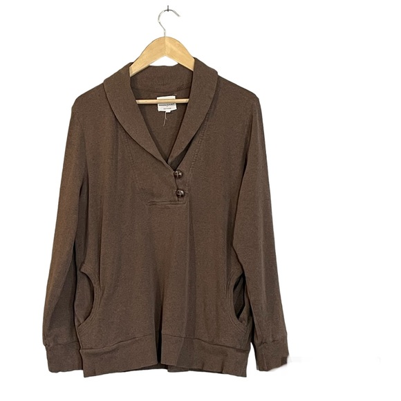 Banana Republic Factory Tops - Banana Republic Factory two button fold over collar sweatshirt. Women’s size XL